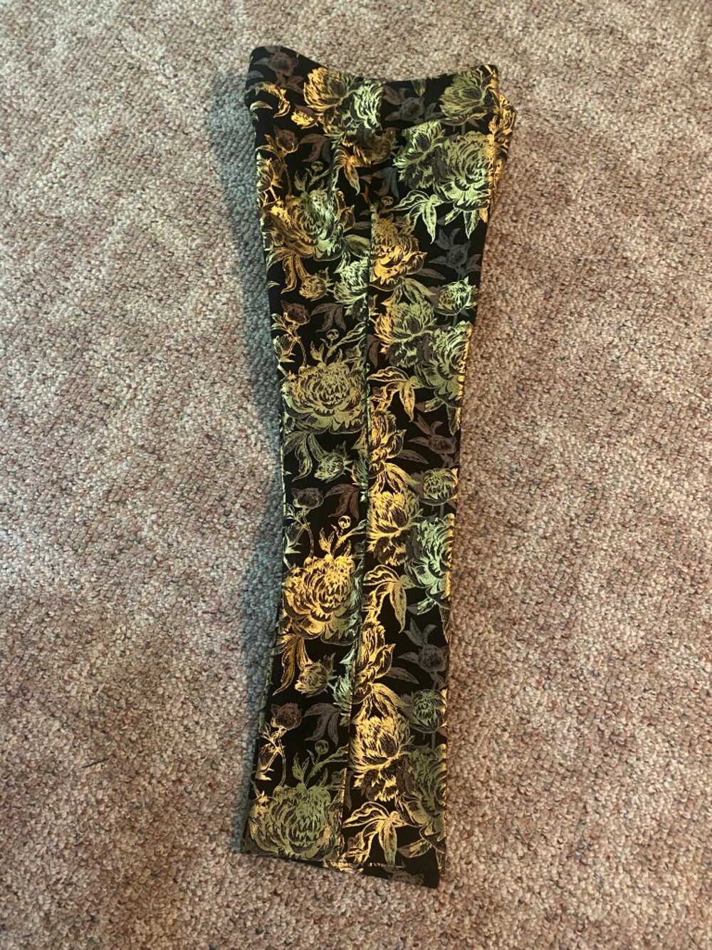Soft Surroundings Moonstruck Womens Pants Metallic Gold on Black PM - Picture 3 of 6